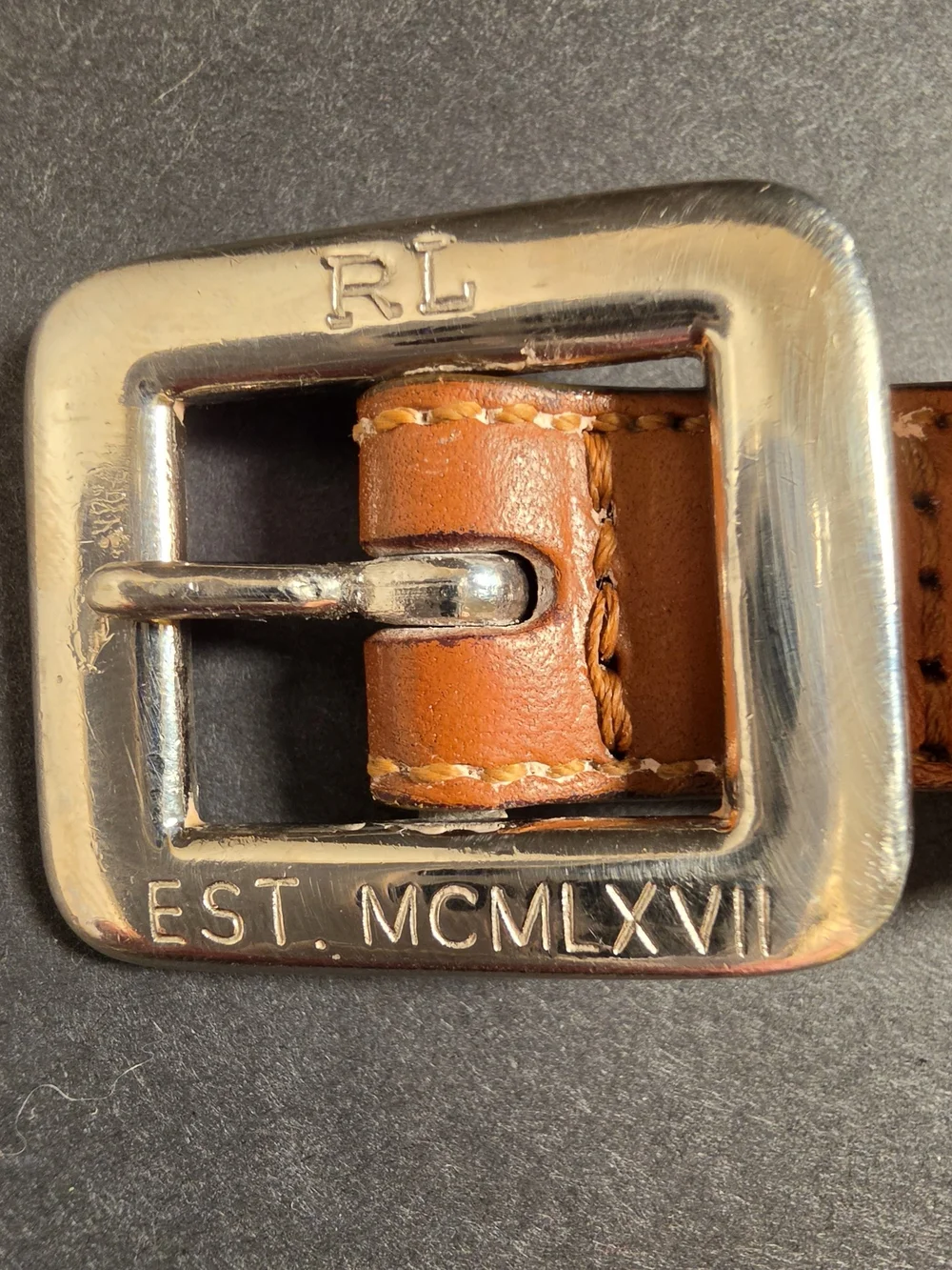 Ralph Lauren Brown Leather Women's Belt with Signature Buckle